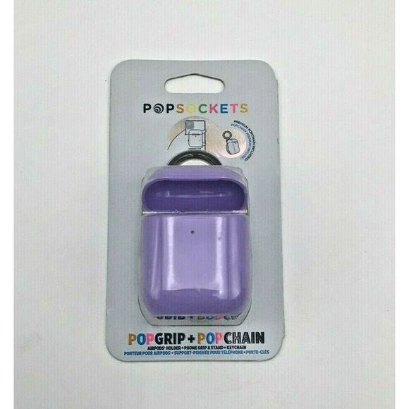 Popsockets Popgrip + Popchain Airpods Holder - PURPLE- New/Sealed - Picture 1 of 1